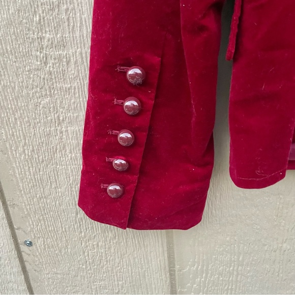 Talbots Women’s Burgundy Velvet Military Jacket - Picture 5 of 8